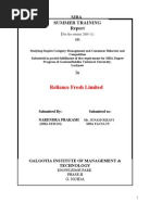 Download PROJECT REPORT ON RELIANCE  by Narendra Prakash SN45283611 doc pdf