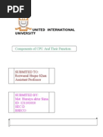 Components of CPU and Their Function: United International University