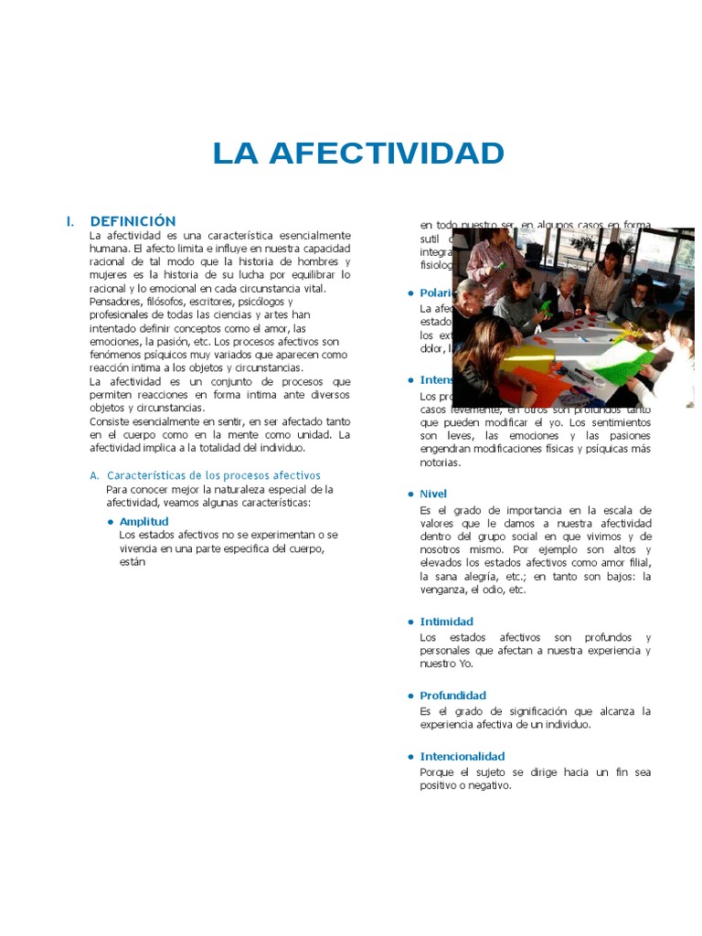 La Afectividad Humana | PDF | Las emociones | Adolescencia