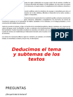 Deducimos El Tema y Subtemas de Los Textos