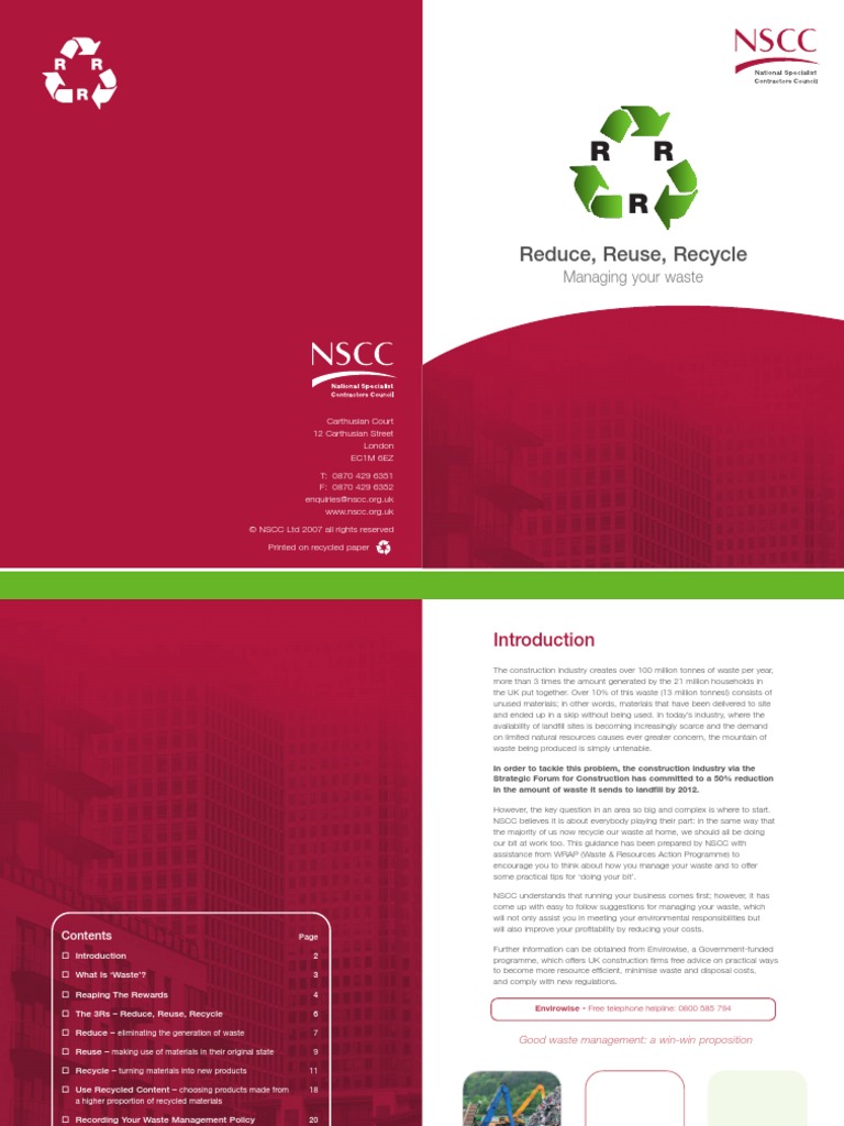 Reduce, Reuse, Recycle: Managing Your Waste | PDF | Recycling | Reuse