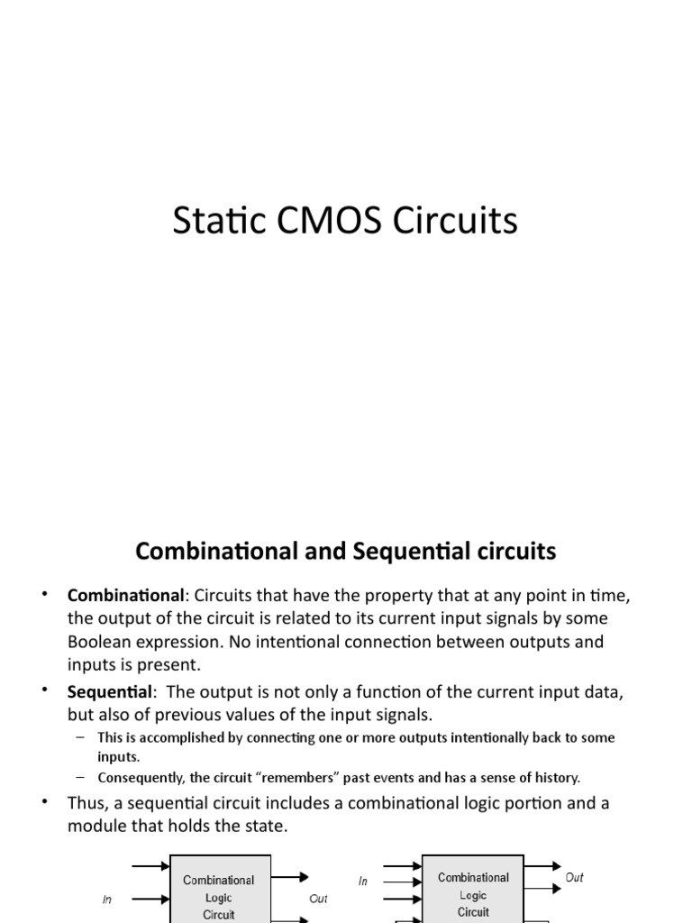 Static CMOS Circuits: An Overview of Combinational and Sequential Logic ...