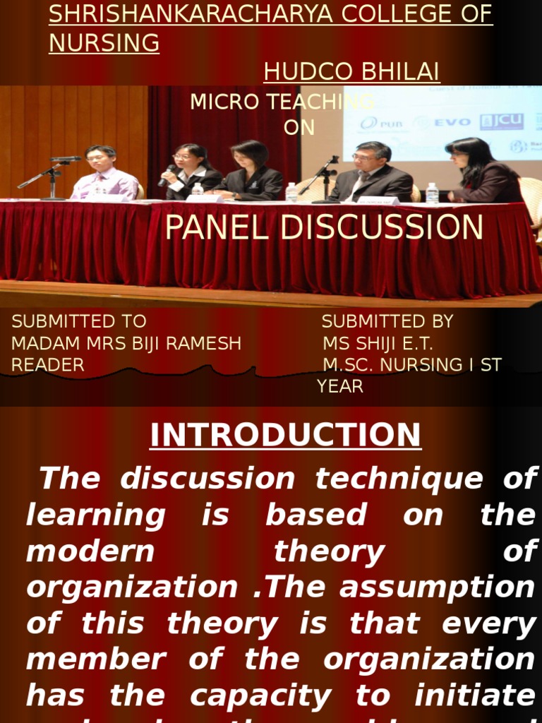 Panel Discussion | PDF | Internet Forum | Theory