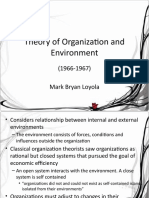 Theory of Organization and Environment