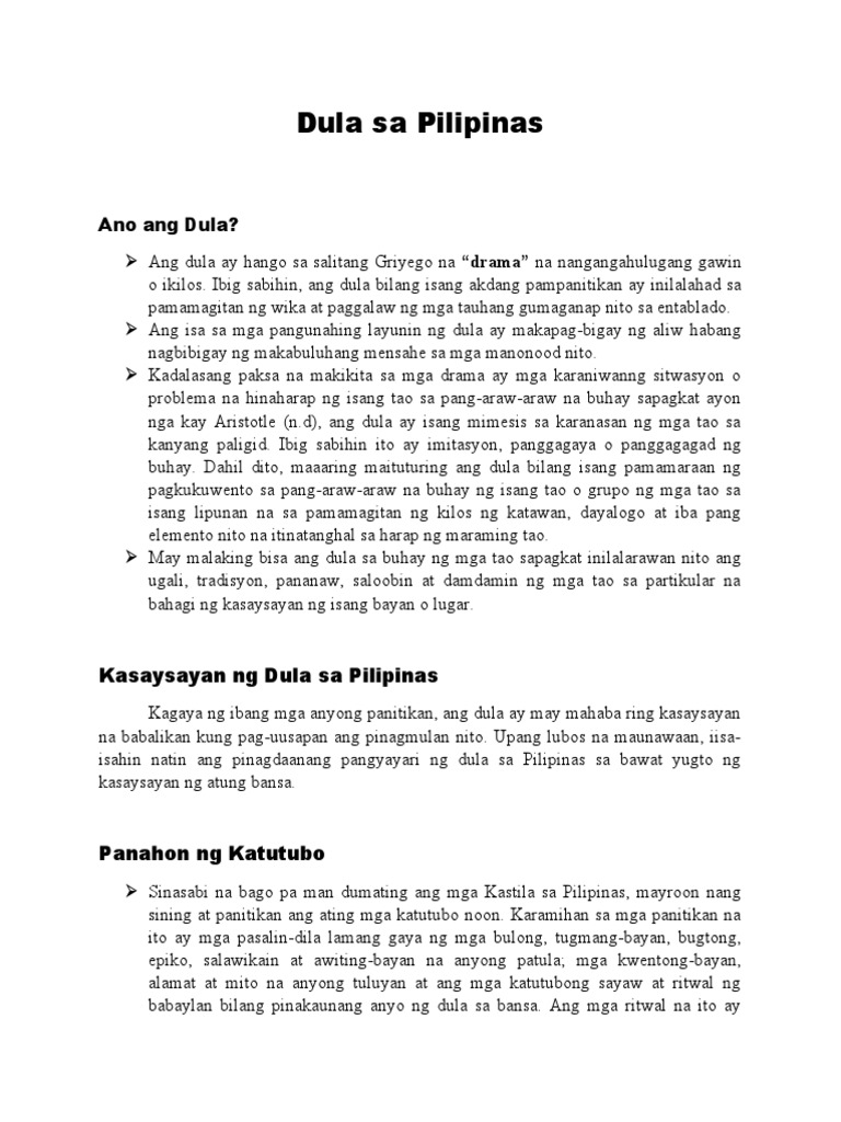 Dula - Sa - Pilipinas - Docx Filename - UTF-8''Dula Sa Pilipinas | PDF