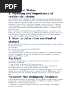 Residential Status