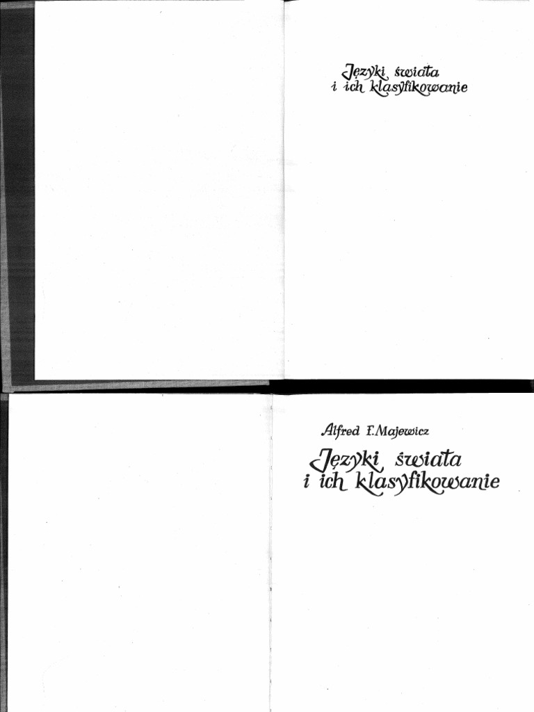Alfred F Majewicz Jezyki Swiata I Ich Klasyfikowanie