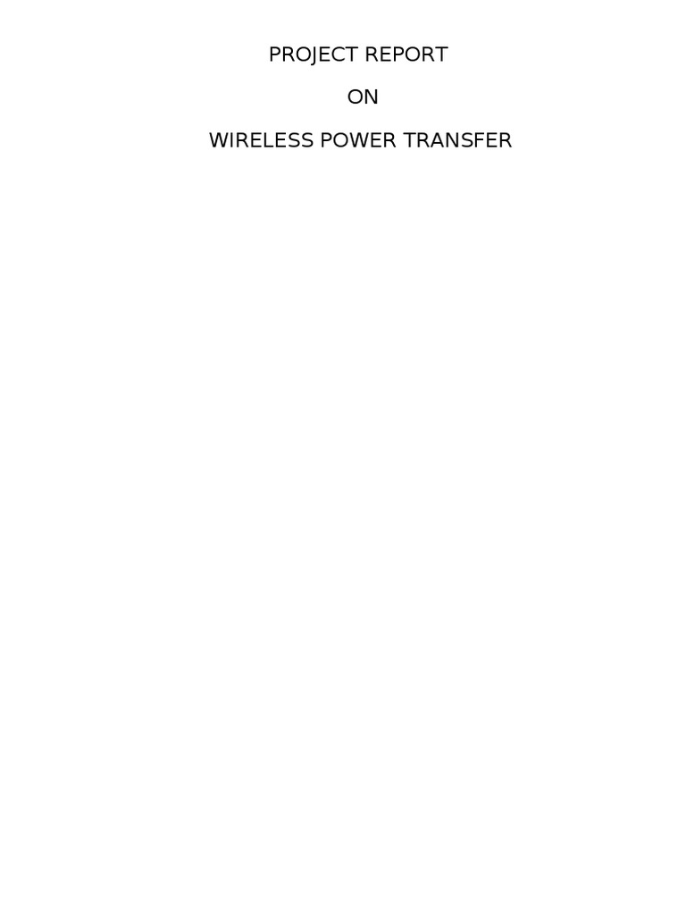 Wireless Power Transfer Project Report | PDF | Inductor | Inductance
