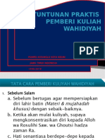 Petunjuk Memberi Kuliah Wahidiyah