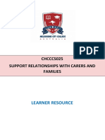 CHCCCS025 SUPPORT RELATIONSHIPS WITH CARERS AND FAMILIES Learner Resource PDF