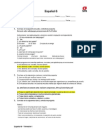 Espanol 6 EVALUACION TRIMESTRE 1 SOLUCIONARIO