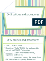 OHS Policies and Procedures