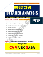 BUDGET 2020 ANALYSIS by CA VIVEK GABA 