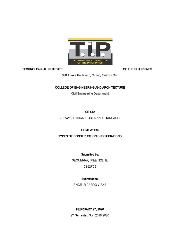Construction Specifications in The Philippines PDF Specification (Technical Standard