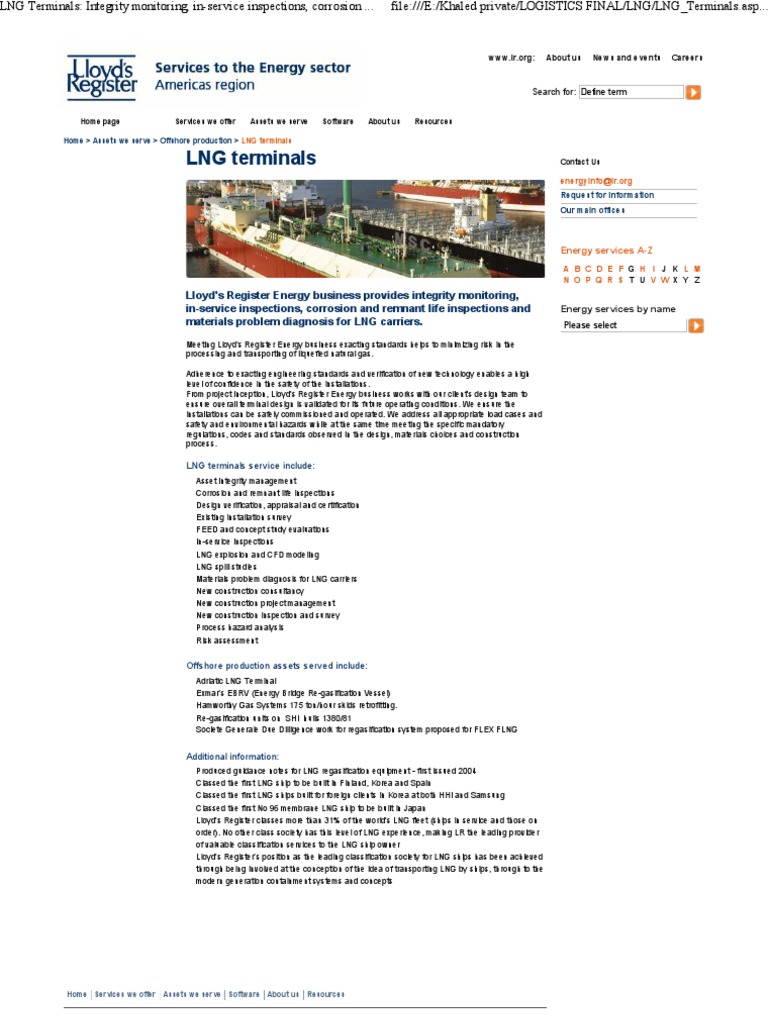 LNG Terminal Risk Management Solutions | PDF | Liquefied Natural Gas ...