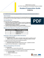 Week 4 Student Preparation Guide - Budgeting