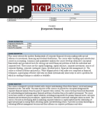 Corporate Finance Course Outline