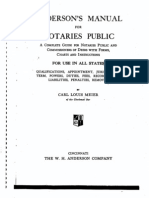 Anderson's Manual For Notaries Public - A Complete Guide For Notaries Public and Commissioners of Deeds With Forms ...