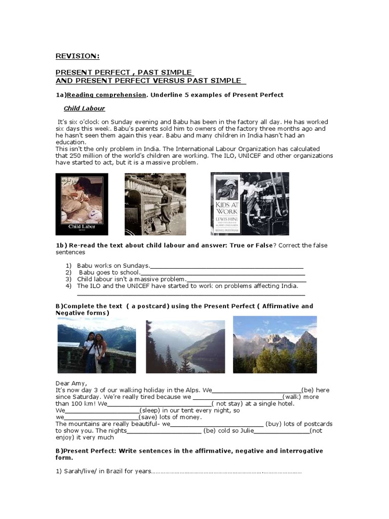 Revision Present Perfect Versus Past Simple | PDF | Language Mechanics ...
