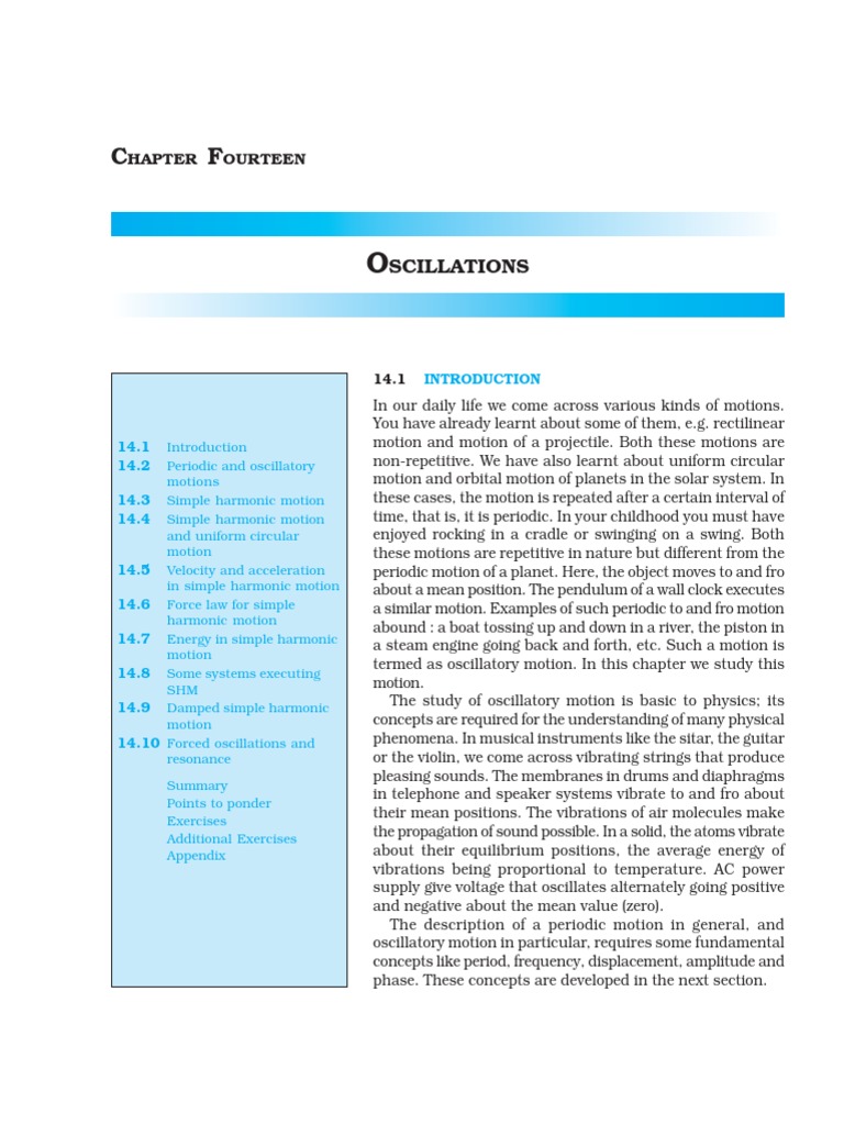 14 Chapter PDF PDF Oscillation Acceleration