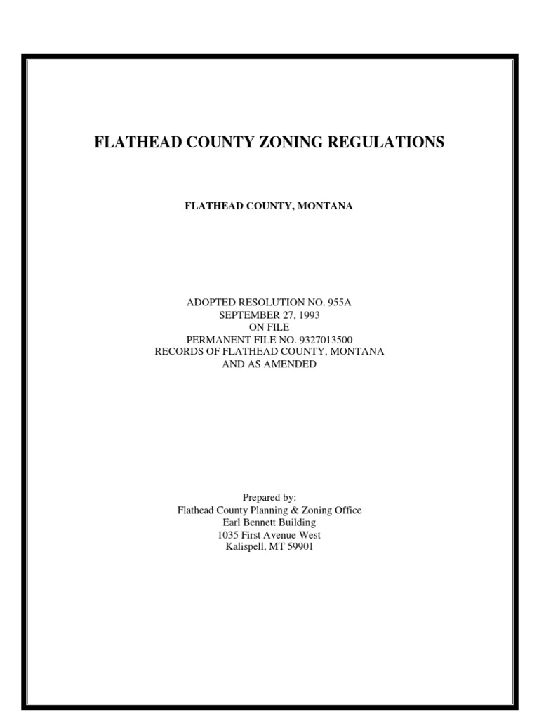 Flathead Zoning Regulations PDF Zoning Appeal
