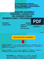 Organizacion Academica Funciones y Estructura Del Vicerrectorado UNESR