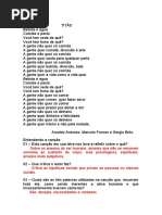 MUSICA A COMIDA 8 ANO ATIVADE TEXTUAL