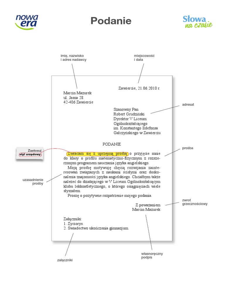 Podanie PDF | PDF