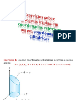 Exercícios Sobre Integrais Triplas em Coordenadas Esféricas Ou em Coordenadas Cilíndricas PDF