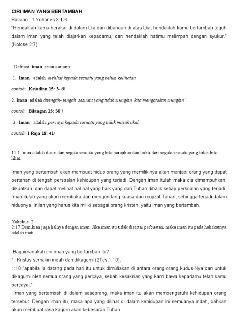 Ciri Iman Yang Bertambah Pdf