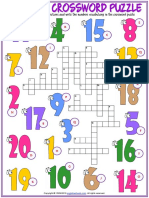 Numbers Vocabulary Esl Crossword Puzzle Worksheet For Kids PDF