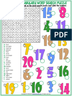 Numbers Vocabulary Esl Word Search Puzzle Worksheet For Kids PDF