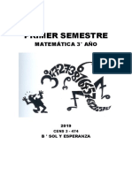 Cuadernillo 3° Año 1° Semestre Matematica 2019
