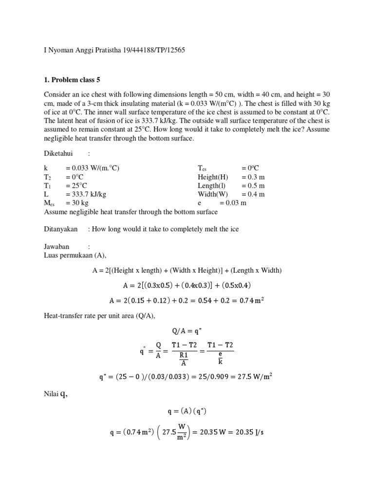 Heat Transfer in Ice Melting Experiment | PDF | Thermal Conductivity ...
