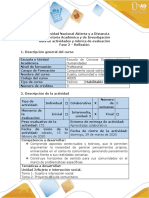 Guía de Actividades y Rúbrica de Evaluación - Fase 2 Reflexión