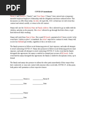 COVID 19 Contract