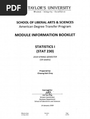 STAT230 - KC Cheong PDF | PDF