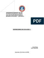 Definiciones de Ecologia 1 PDF