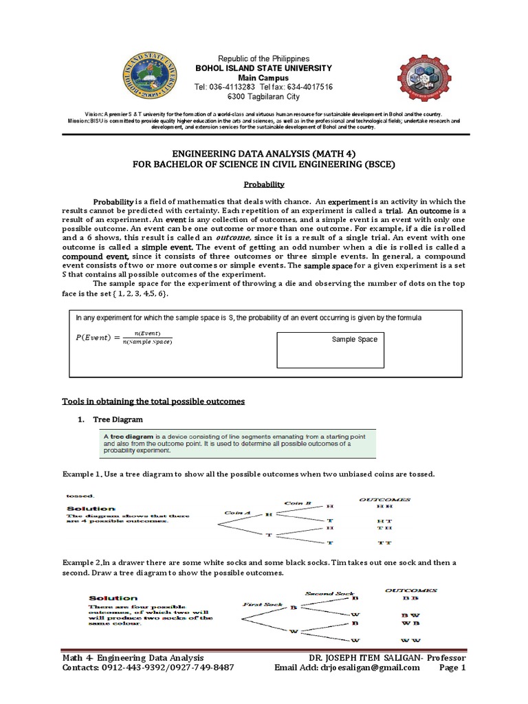 Engineering Data Analysis for BSCE Students | PDF | Probability ...