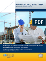 OT-004 - 2013 - IBEC - Elaboração de Estimativas de Custo de Referência de Obras Públicas PDF