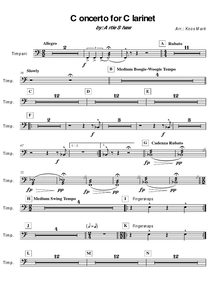 Artie Shaw PDF Tempo Concerto