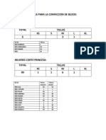 Tallas para La Confeccion de Buzos