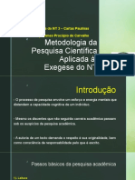 Cartas Paulinas: Metodologia da Pesquisa Científica Aplicada