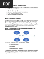 Quantity Theory of Money (Fisher)