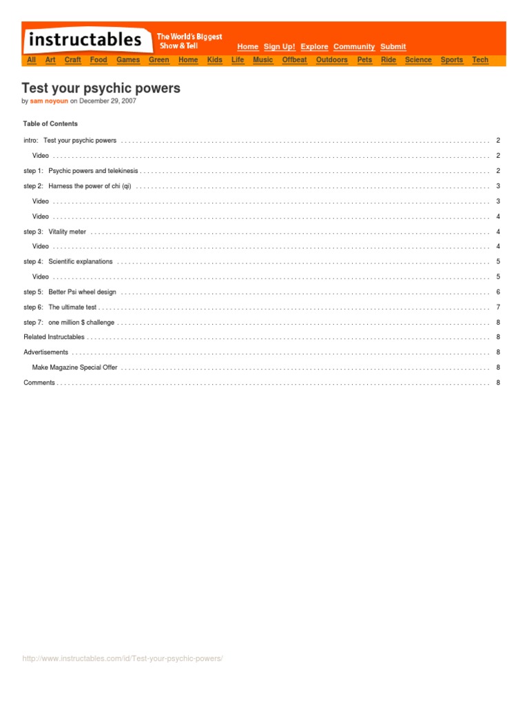Free Psychic Ability Testing Guide | PDF | Breathing | Qi