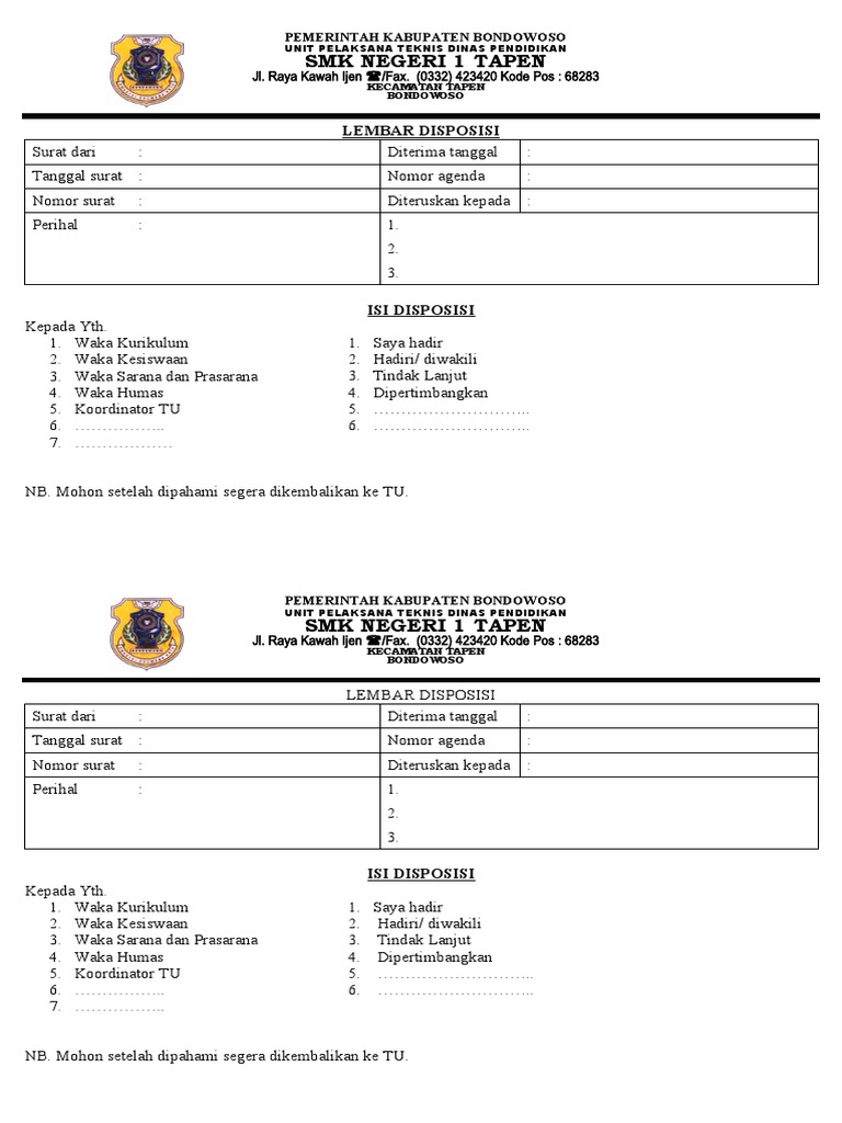 Contoh Gambar Surat Disposisi Azuazuri