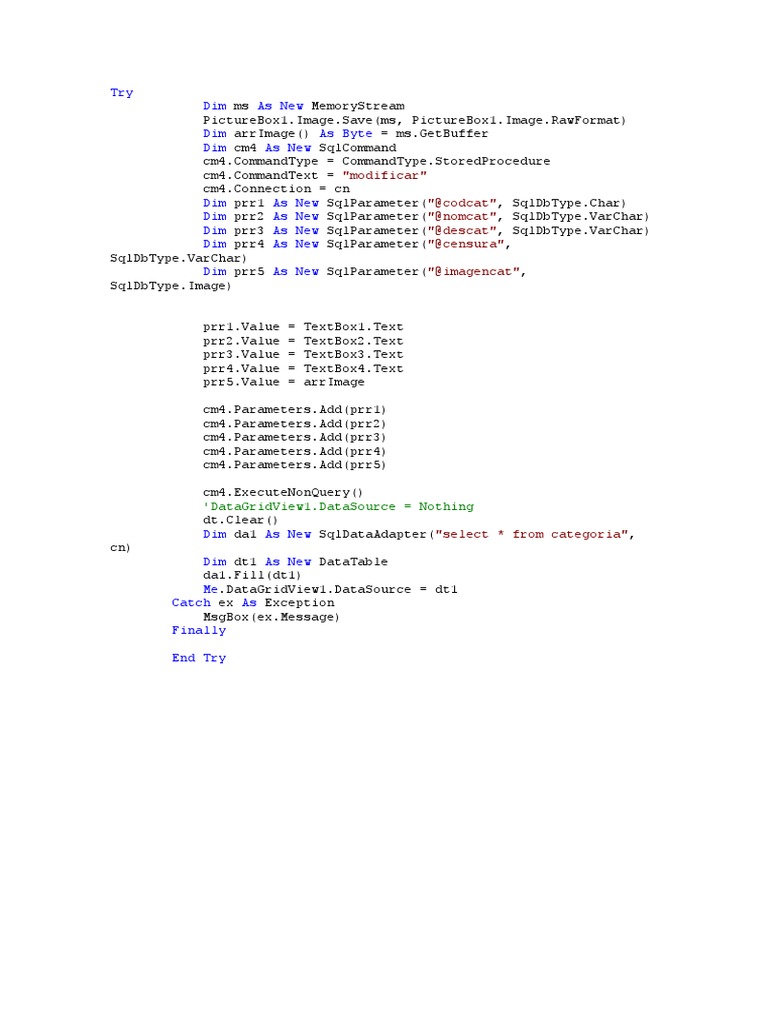 Save Image to SQL Database Example | PDF