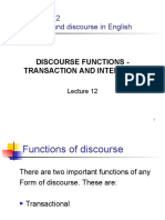 Module 2: Discourse Functions - Transaction and Interaction