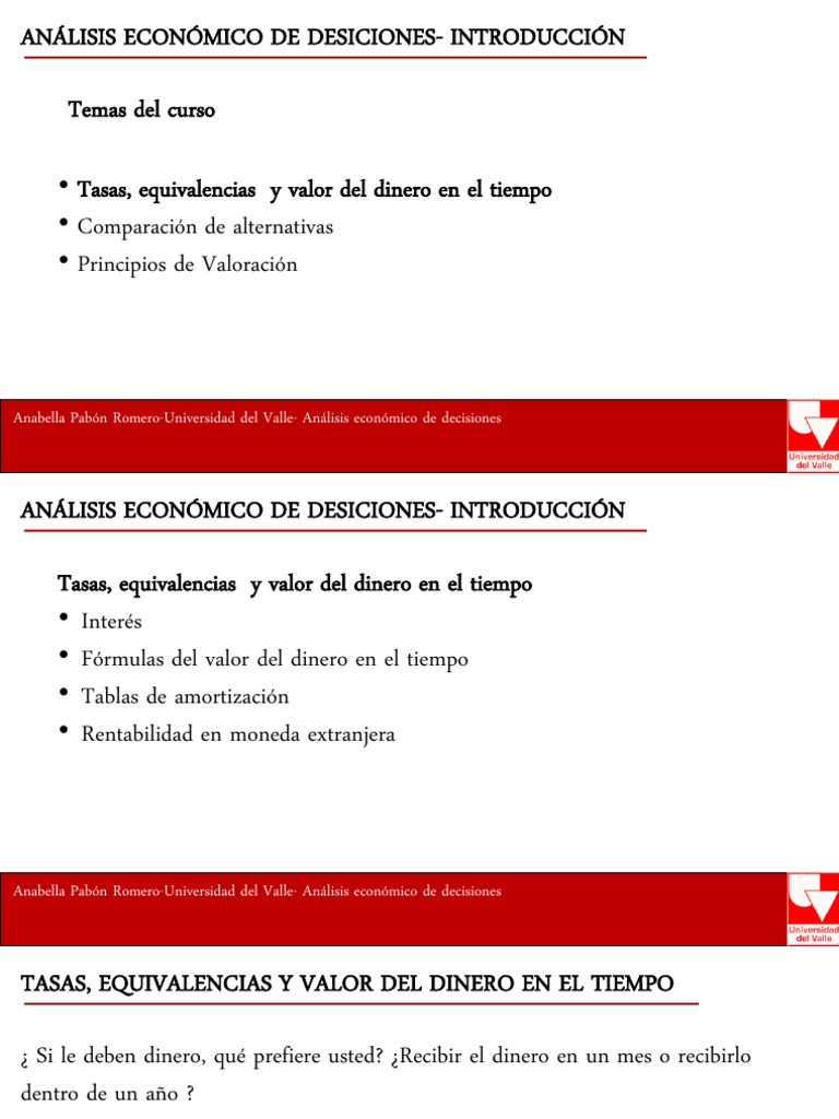 Tasas, Equivalencias y Valor Del Dinero en El Tiempo | PDF | Costo de ...