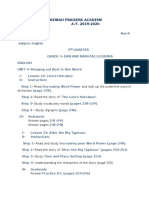 Summary of Lessons For Grade 3 Dan and Grade 3 Naphtali